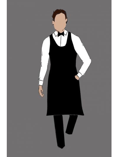 Black Full Rounded Bib Apron