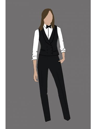 Uniform Vest Ladies Black Vest (Rao's Bartender)