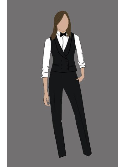 Uniform Vest Ladies Black Vest (Rao's Bartender)